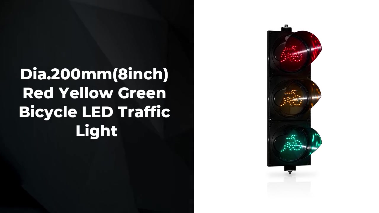 Dia.200mm(8inch) Red Yellow Green Bicycle LED Traffic Light BBM