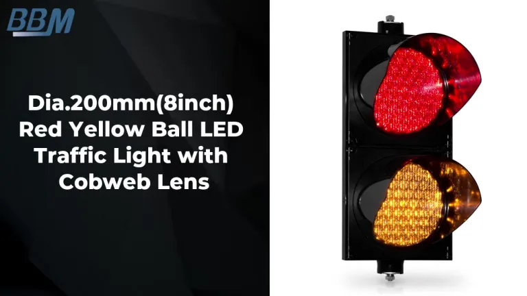 Semáforo LED de bola amarilla roja de 200 mm de diámetro (8 pulgadas) con  lente de telaraña