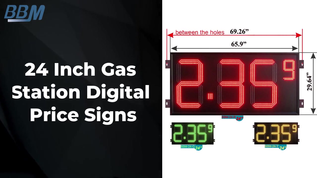 Customized 24 Inch Gas Station Digital Price Signs manufacturers From ...