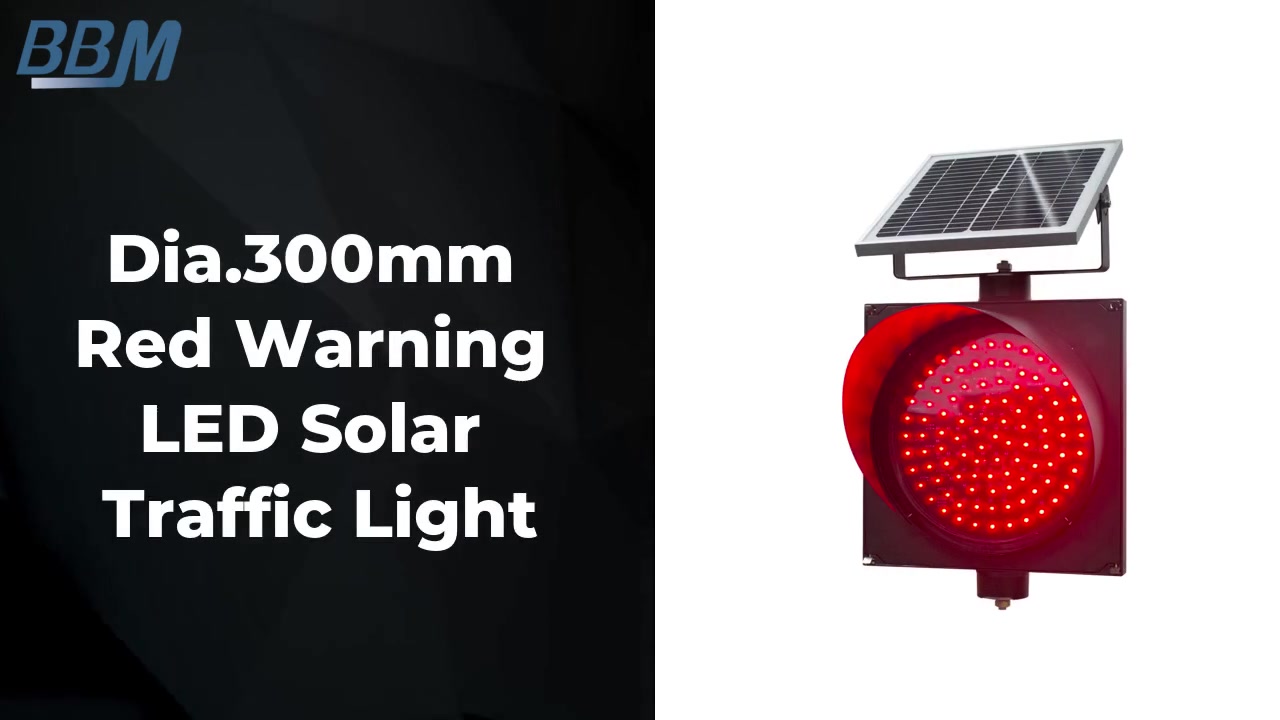 300mm LED Solar Traffic Warning Light Supplier Manufacturer BBM Traffic Light