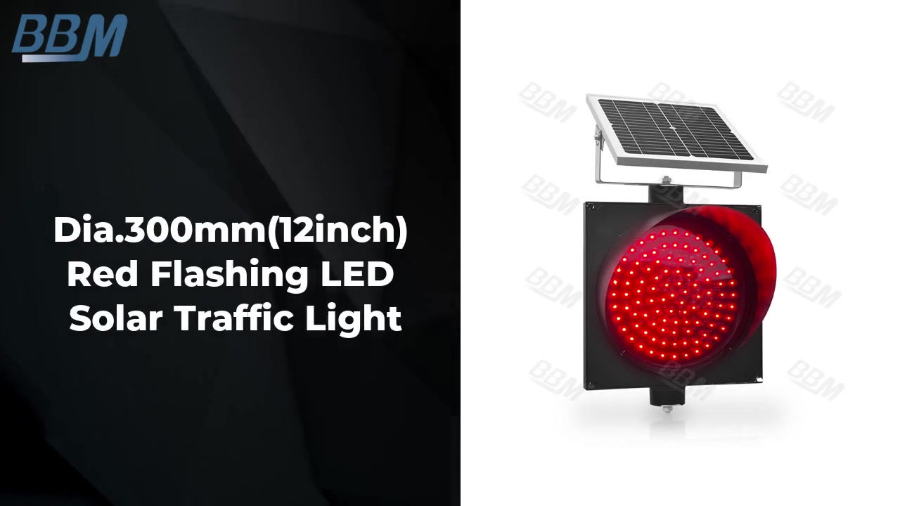 最高の直径 300mm (12 インチ) 赤色点滅 LED ソーラー信号機会社 - BBM
